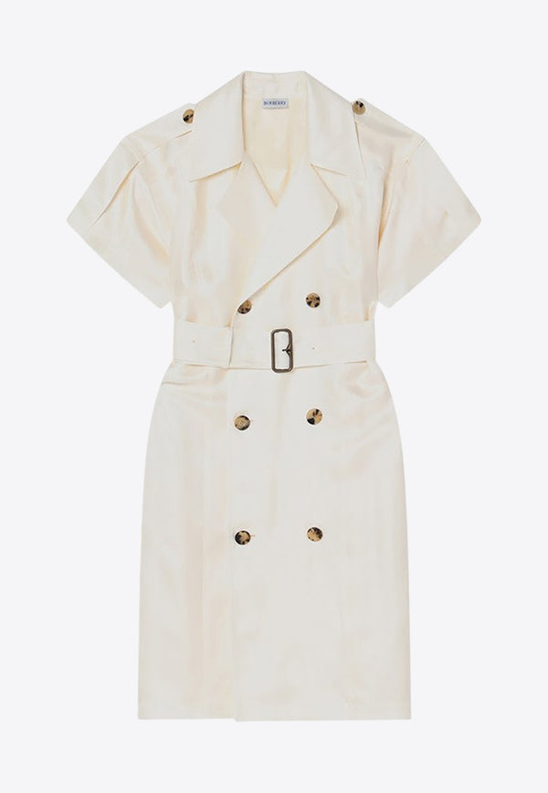Burberry Double-Breasted Mini Trench Dress Ivory 8106218165516/Q_BURBE-C1946