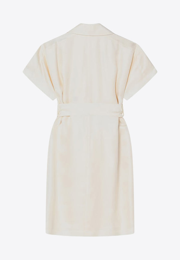 Burberry Double-Breasted Mini Trench Dress Ivory 8106218165516/Q_BURBE-C1946