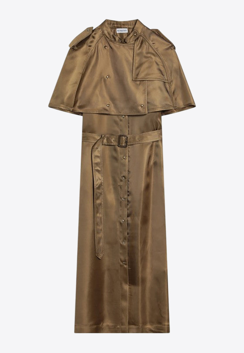 Burberry Buttoned Midi Trench Dress Green 8106221165516/Q_BURBE-C2234