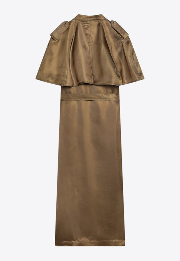 Burberry Buttoned Midi Trench Dress Green 8106221165516/Q_BURBE-C2234