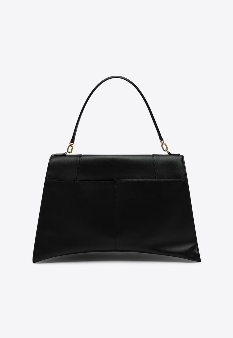 Balenciaga Large Hourglass Soft Leather Tote Bag Black 8107322ABF9/Q_BALEN-1000