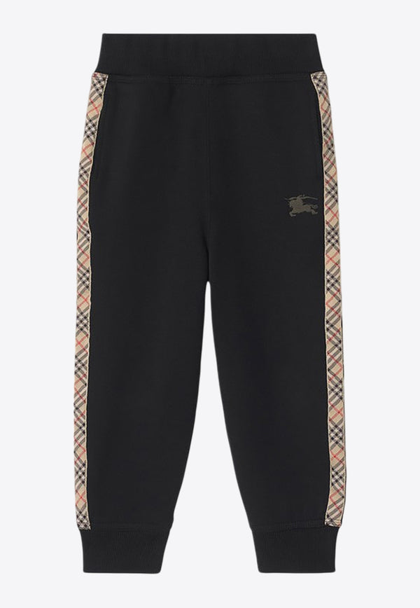 Burberry Kids Boys EKD Side Check Band Track Pants Black 8108051148165/R_BURBE-A1189