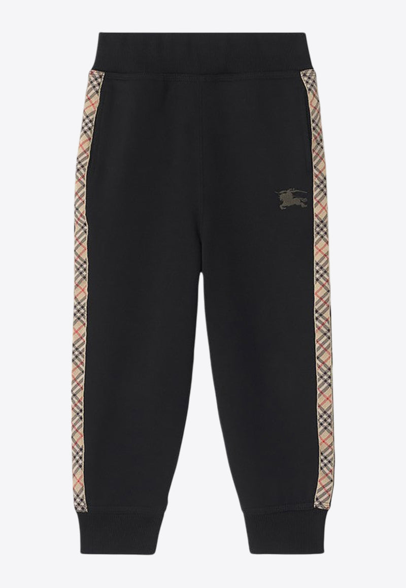 Burberry Kids Boys EKD Side Check Band Track Pants Black 8108051148165/R_BURBE-A1189