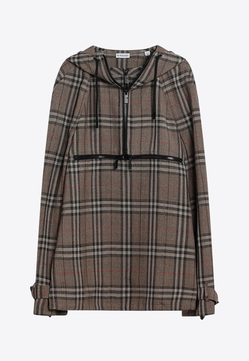 Burberry Half-Zip Checked Jacket Brown 8108324165277/Q_BURBE-C1846