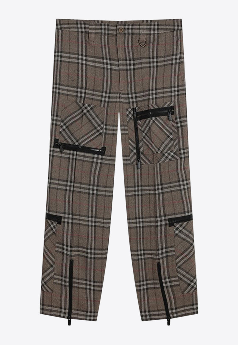 Burberry Checked Cargo Pants Brown 8108349165277/Q_BURBE-C1846