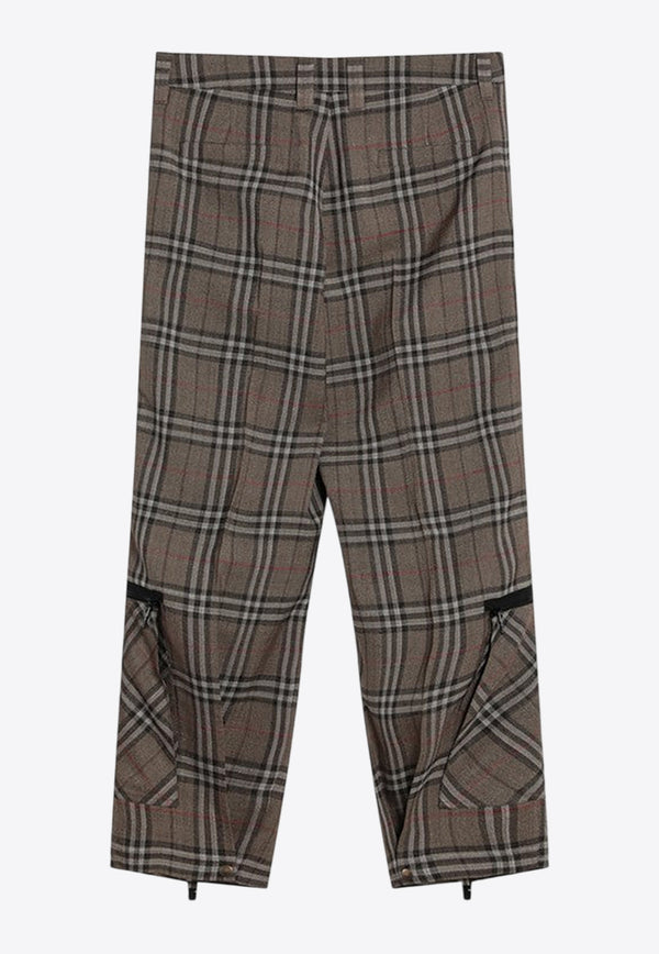 Burberry Checked Cargo Pants Brown 8108349165277/Q_BURBE-C1846