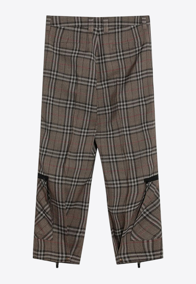 Burberry Checked Cargo Pants Brown 8108349165277/Q_BURBE-C1846
