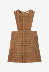 Burberry Kids Girls Corduroy Check Mini Dress Beige 8108410166128/R_BURBE-A7028