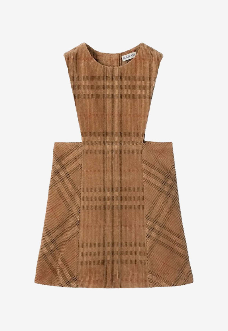 Burberry Kids Girls Corduroy Check Mini Dress Beige 8108410166128/R_BURBE-A7028