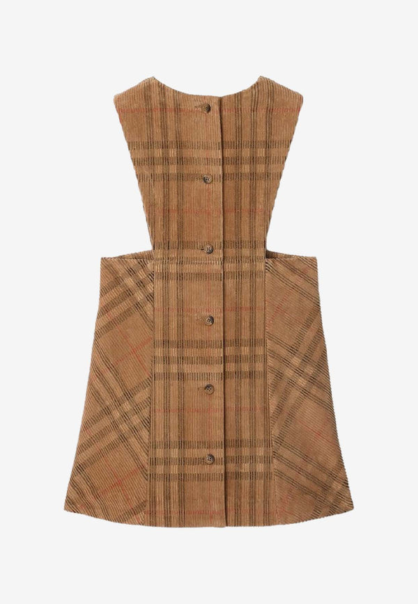 Burberry Kids Girls Corduroy Check Mini Dress Beige 8108410166128/R_BURBE-A7028