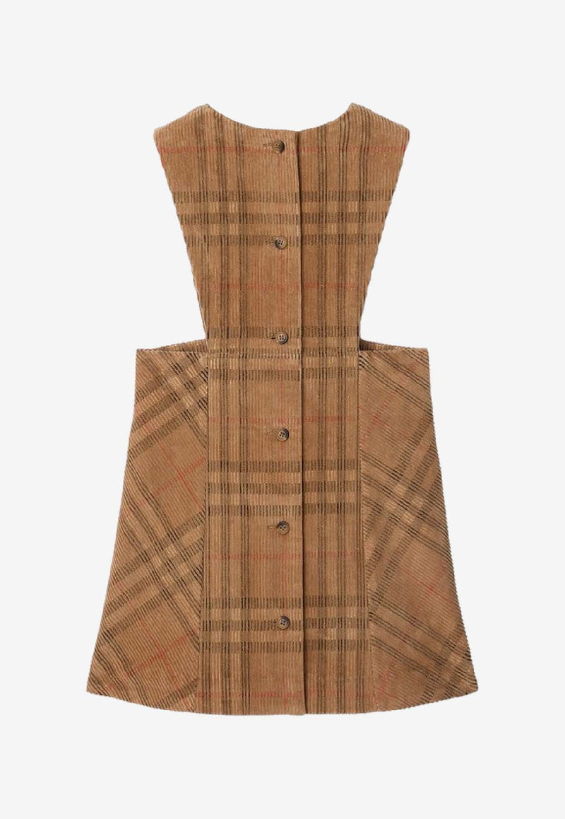 Burberry Kids Girls Corduroy Check Mini Dress Beige 8108410166128/R_BURBE-A7028