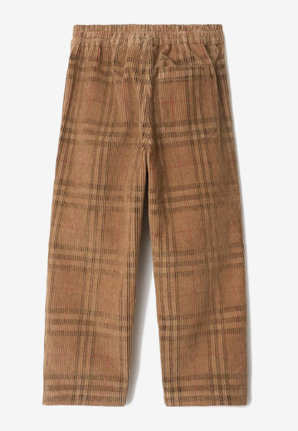Burberry Kids Corduroy Checked Straight-Leg Pants Beige 8109048166128/R_BURBE-A7028