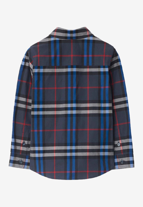Burberry Kids Boys Checked Buttoned Shirt Multicolor 8109086159218/R_BURBE-C3360