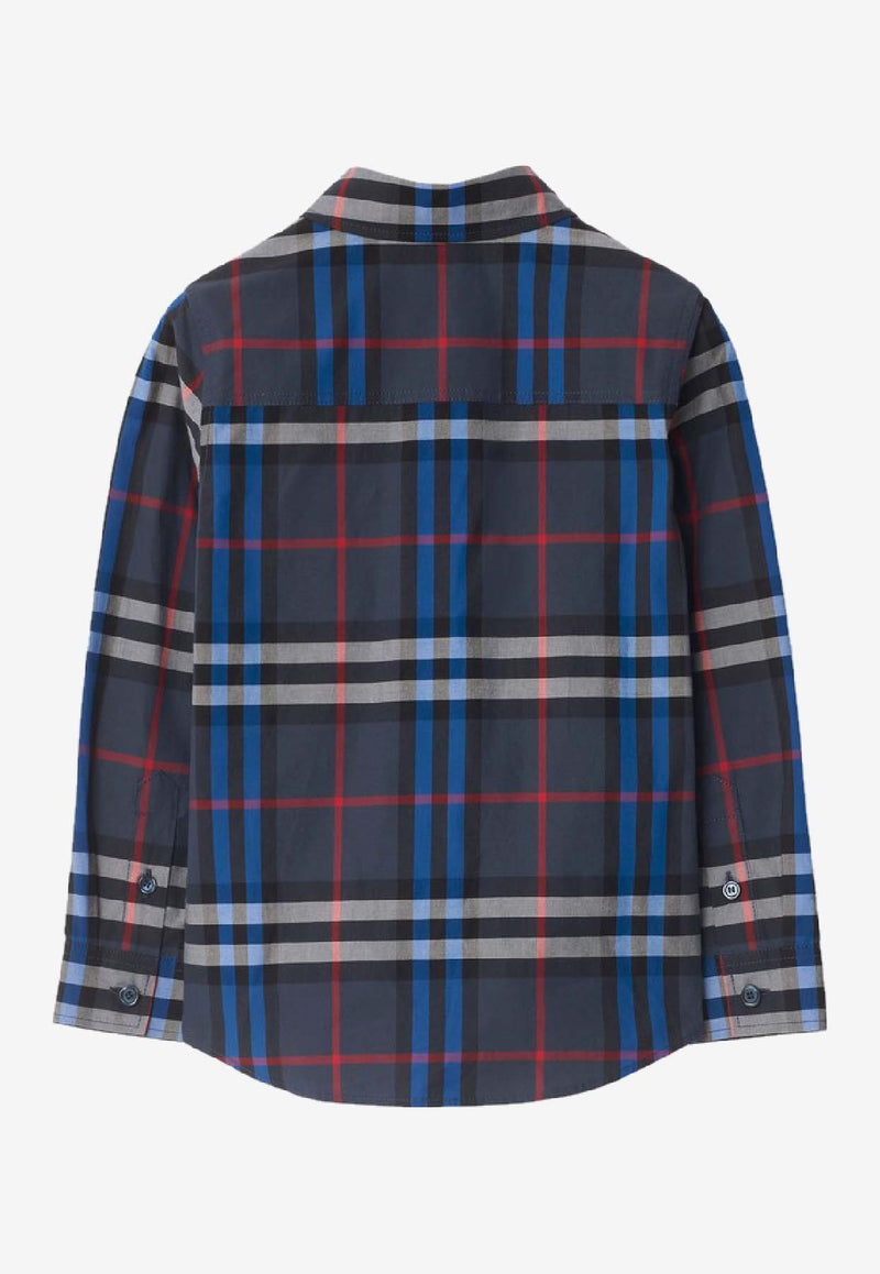 Burberry Kids Boys Checked Buttoned Shirt Multicolor 8109086159218/R_BURBE-C3360