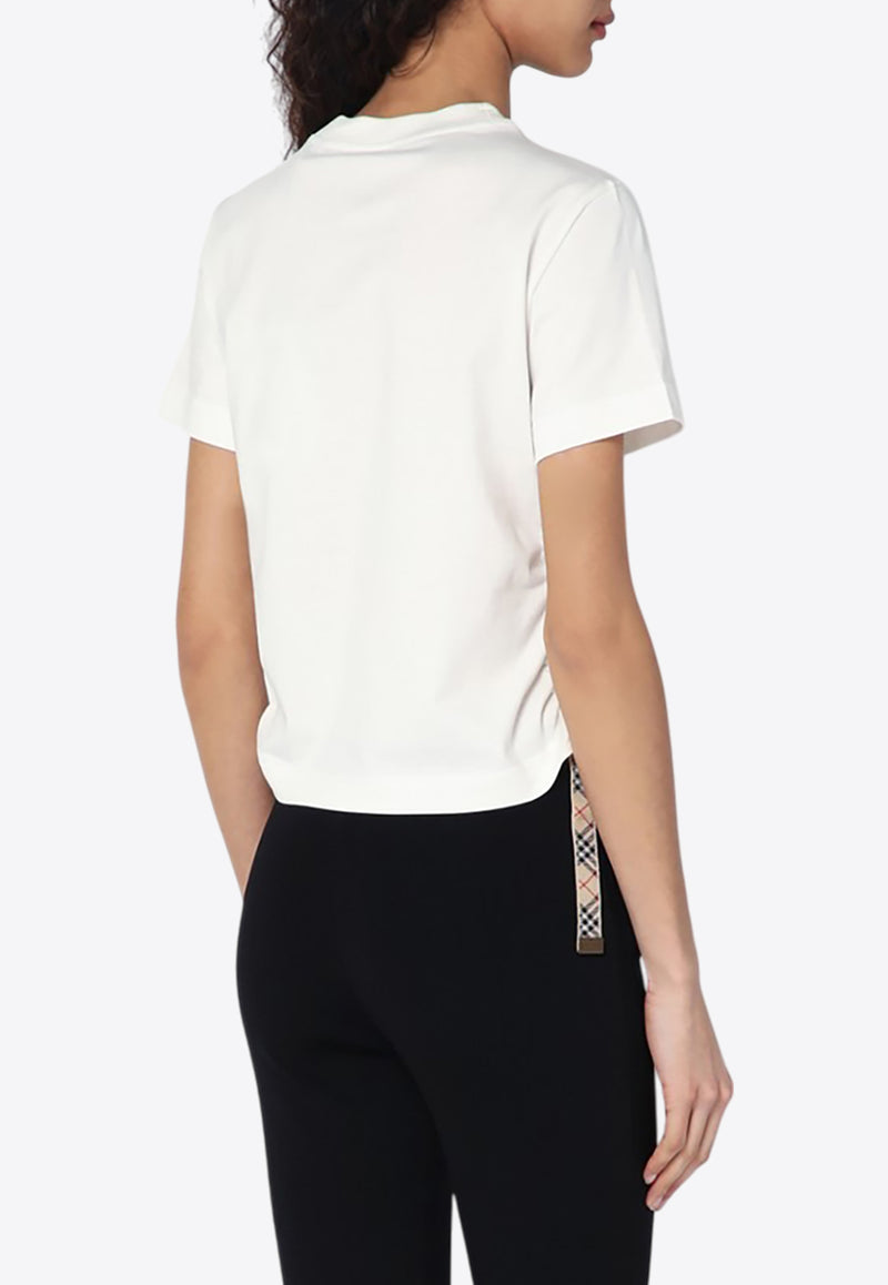 Burberry Check-Trimmed EKD T-shirt White 8109184163419/Q_BURBE-B8764