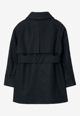 Burberry Kids Girls Single-Breasted Trench Coat Blue 8109346156631/R_BURBE-B8746