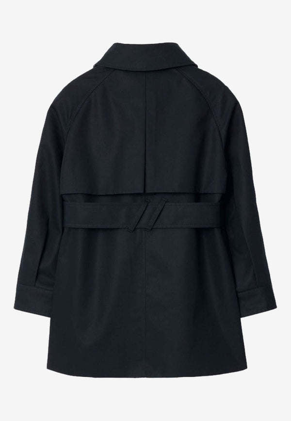 Burberry Kids Girls Single-Breasted Trench Coat Blue 8109346156631/R_BURBE-B8746