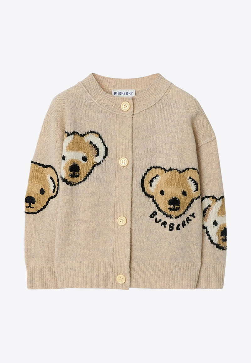 Burberry Kids Babies Thomas Bear and Friends Wool Cardigan Beige 8109483166704/R_BURBE-C1540