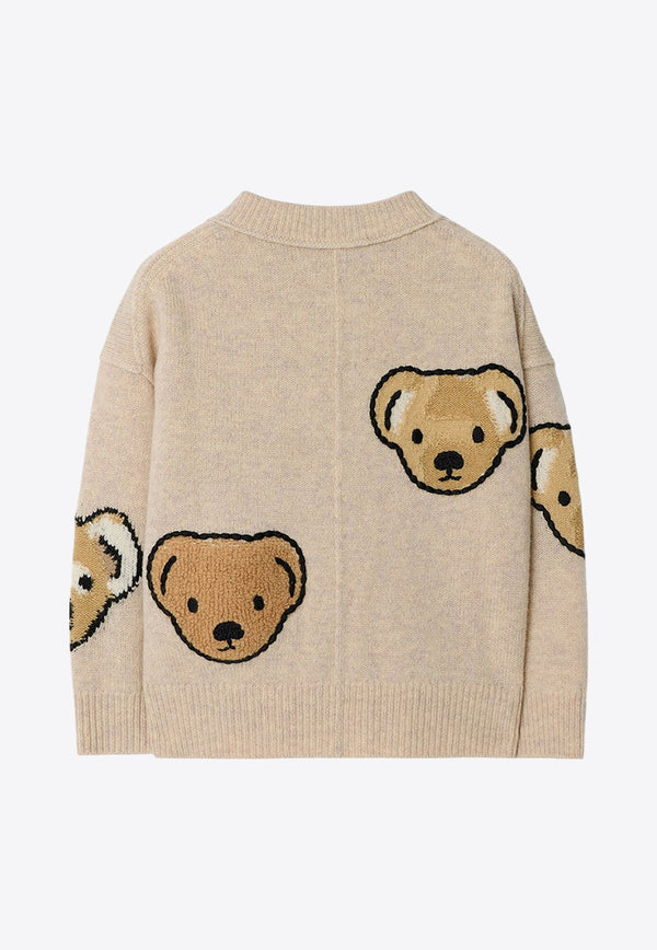 Burberry Kids Babies Thomas Bear and Friends Wool Cardigan Beige 8109483166704/R_BURBE-C1540