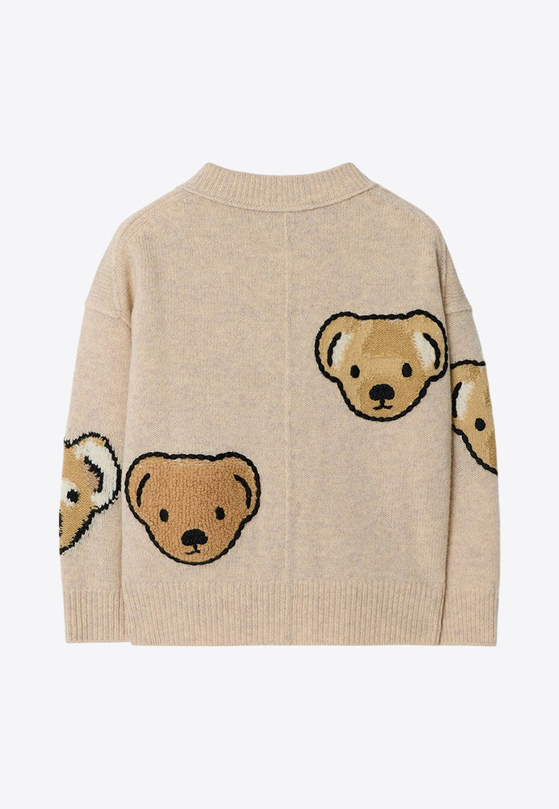 Burberry Kids Babies Thomas Bear and Friends Wool Cardigan Beige 8109483166704/R_BURBE-C1540