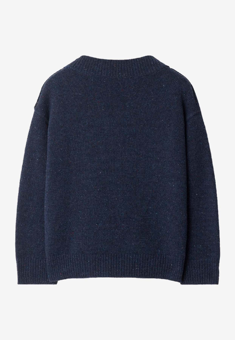 Burberry Kids Boys Big Ben Intarsia Knit Sweater Gray 8109516167567_BURBE-C1172