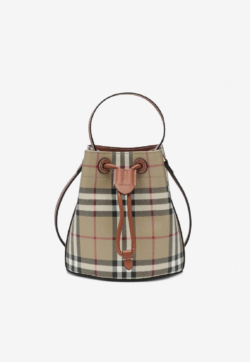 Burberry Mini Check Bucket Bag Beige 8109794155142/R_BURBE-A9534