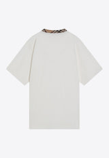Burberry Check-Trimmed Crewneck T-shirt White 8110100151696/R_BURBE-B7078