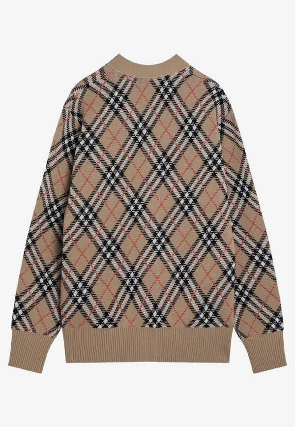 Burberry Wool Checked Cardigan Beige 8110579168187/R_BURBE-C1309