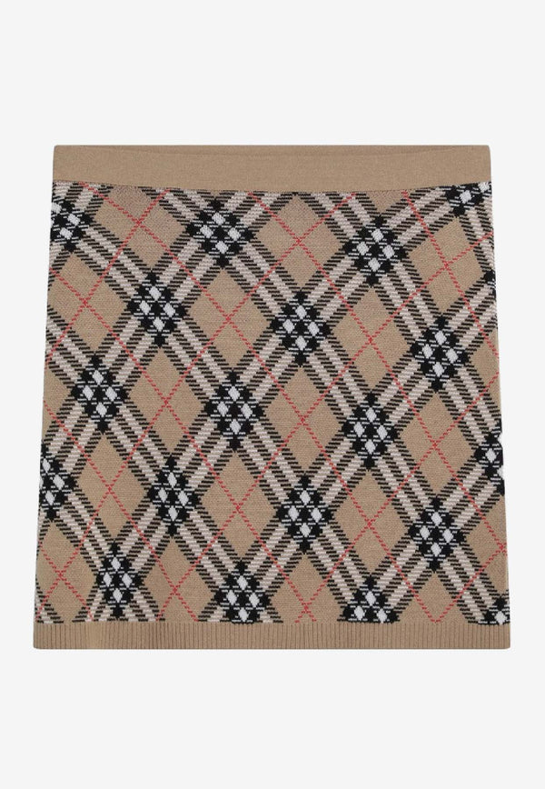 Burberry Wool Checked Mini Skirt Beige 8110604168187/R_BURBE-C1309
