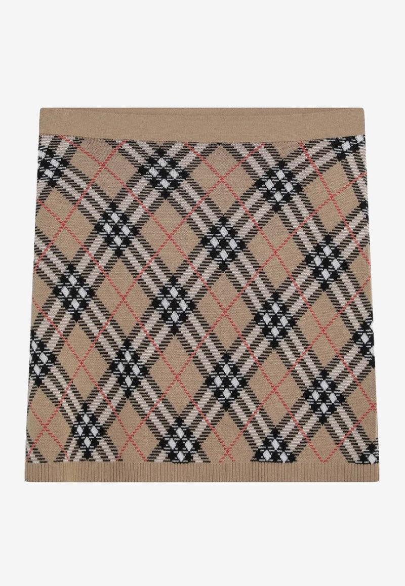Burberry Wool Checked Mini Skirt Beige 8110604168187/R_BURBE-C1309
