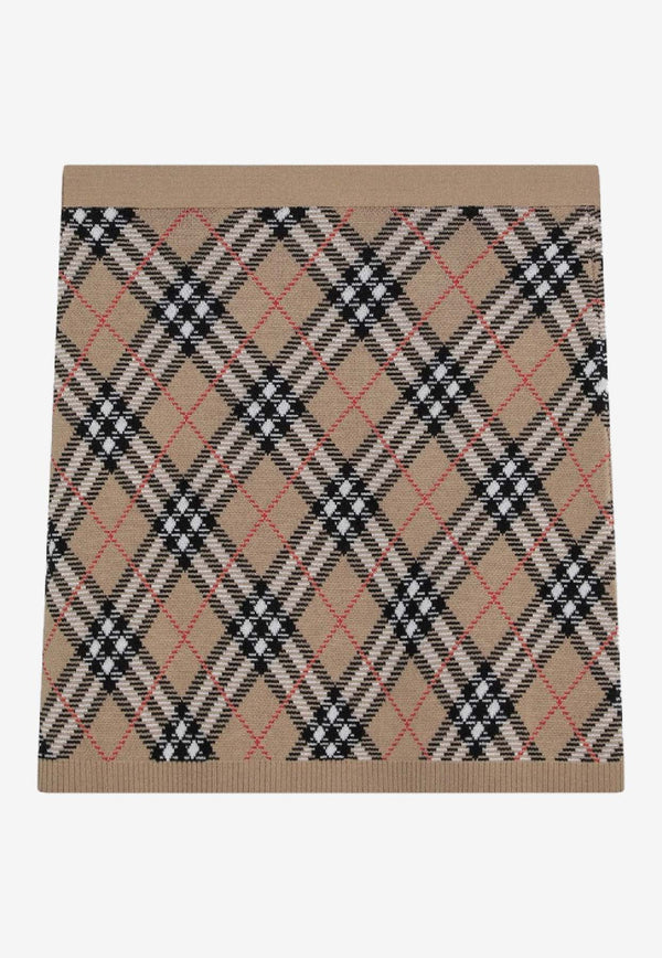Burberry Wool Checked Mini Skirt Beige 8110604168187/R_BURBE-C1309