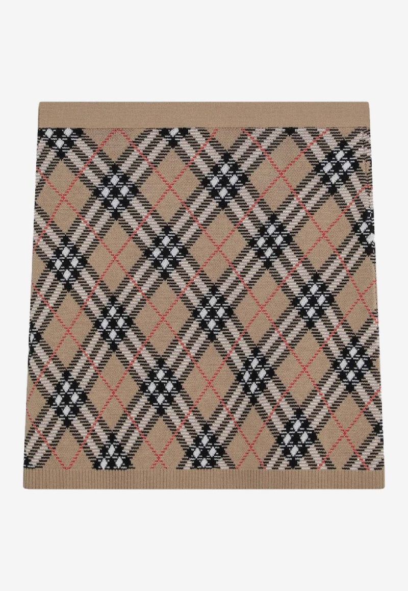 Burberry Wool Checked Mini Skirt Beige 8110604168187/R_BURBE-C1309