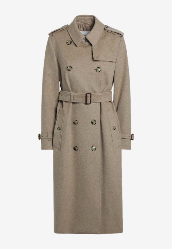 Burberry Double-Breasted Cashmere Trench Coat Beige 8110787168025/R_BURBE-C3036