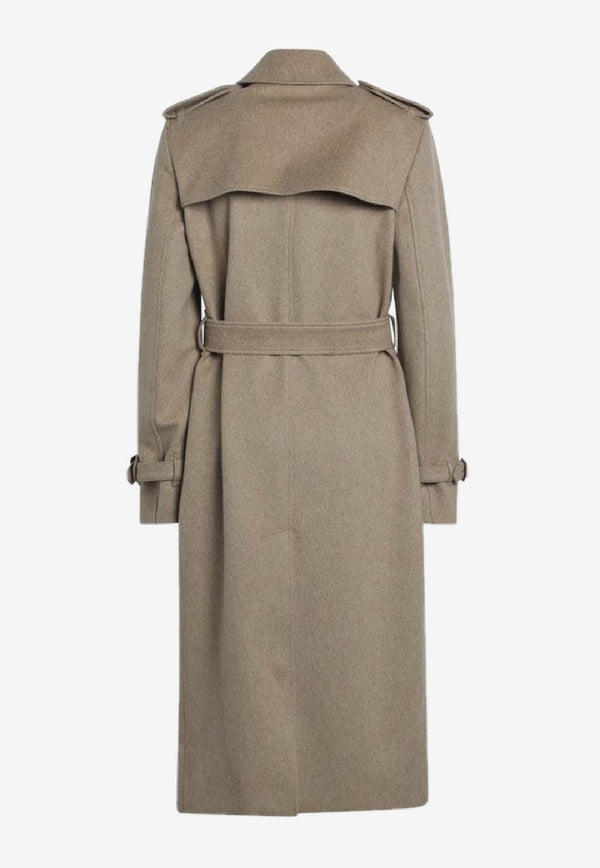 Burberry Double-Breasted Cashmere Trench Coat Beige 8110787168025/R_BURBE-C3036
