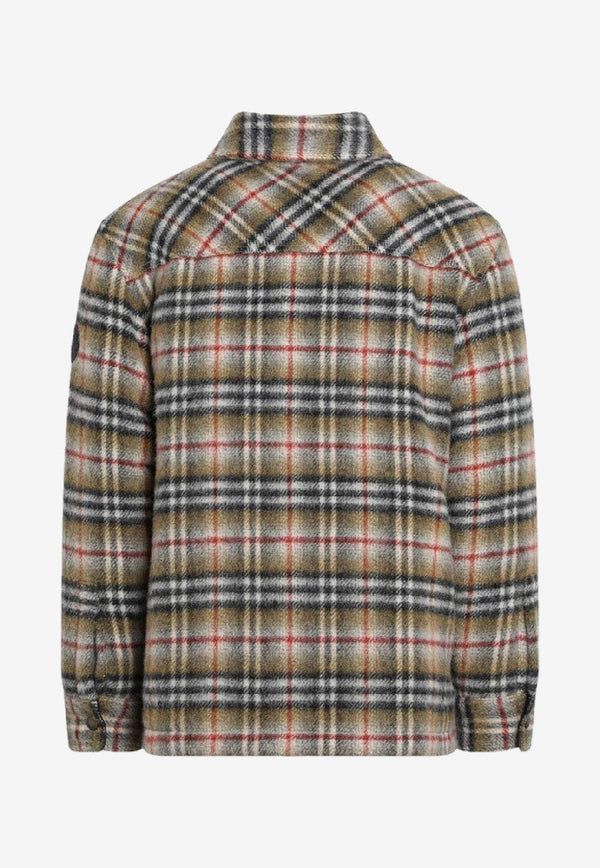 Burberry Checked Wool Shirt Beige 8110913167106/R_BURBE-B1001