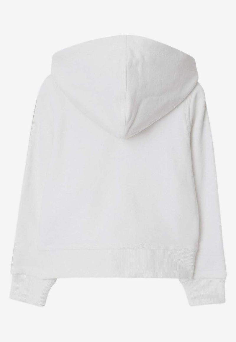 Burberry Kids Girls Check-Trimmed Zip-Up Hoodie White 8111903148165/S_BURBE-A1464