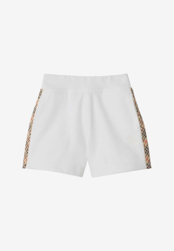 Burberry Kids Girls Check-Trimmed Shorts White 8111904148165/S_BURBE-A1464