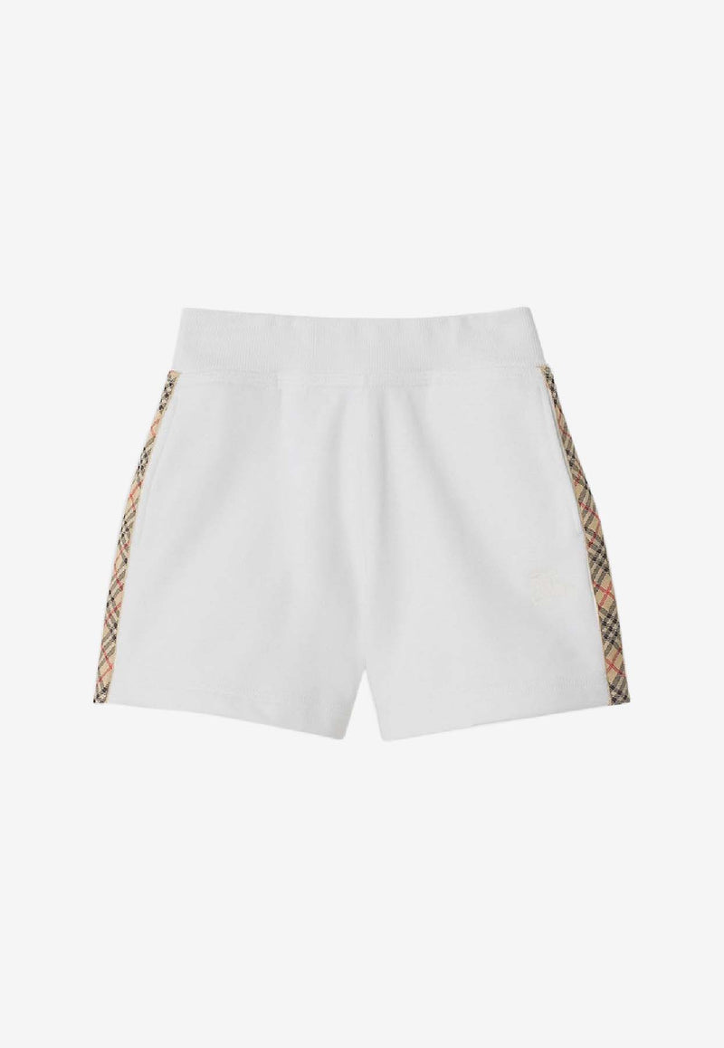Burberry Kids Girls Check-Trimmed Shorts White 8111904148165/S_BURBE-A1464