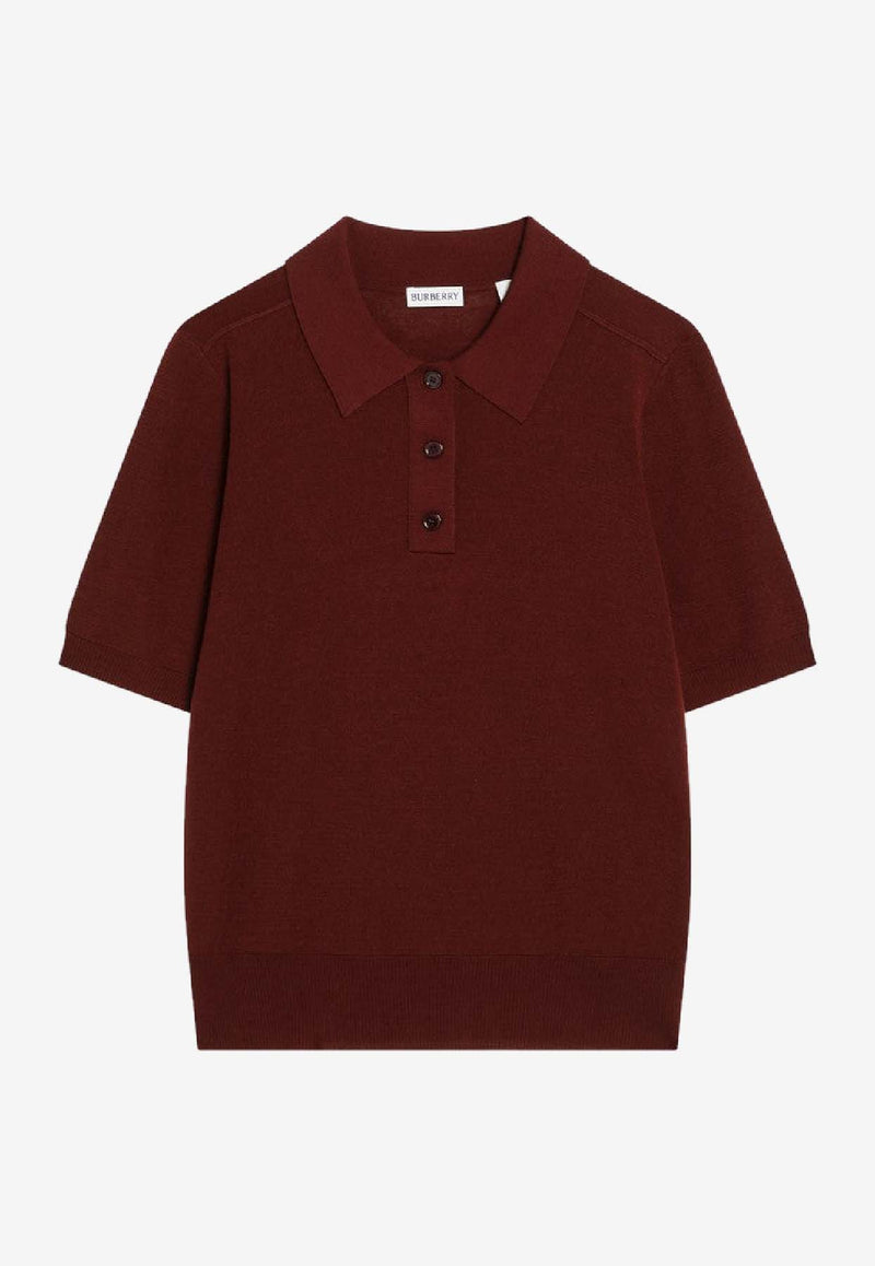 Burberry Wool Knit Polo T-shirt Burgundy 8112167168168/R_BURBE-C3081