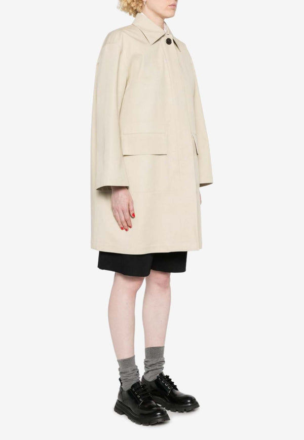 Thom Browne Double-Breasted Raincoat Beige FOC859UF0650_250