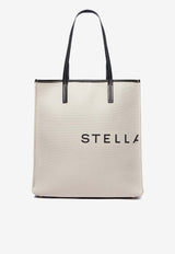 Stella McCartney Large SMC Logo Canvas Tote Bag Ecru 7B0133WP0221_9043