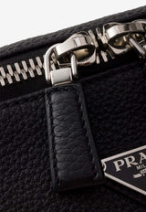 Prada Triangle Logo Leather Shoulder Bag Black 2VH182VNOO2BBE_F0002