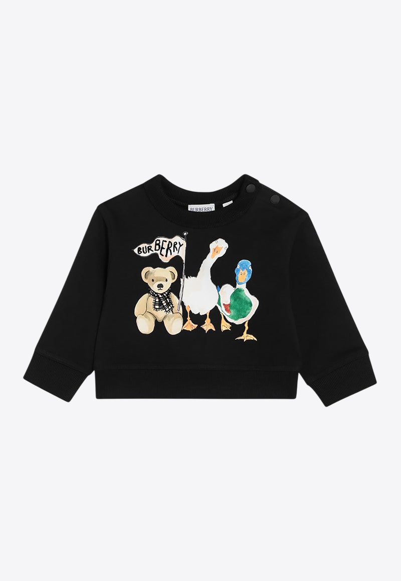 Burberry Kids Babies Thomas Bear and Friends Sweatshirt Black 8112508148165/R_BURBE-A1189