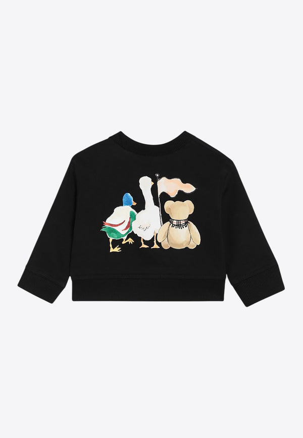 Burberry Kids Babies Thomas Bear and Friends Sweatshirt Black 8112508148165/R_BURBE-A1189