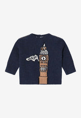 Burberry Kids Babies Big Ben Intarsia Knit Sweater Gray 8112586167567_BURBE-C1172