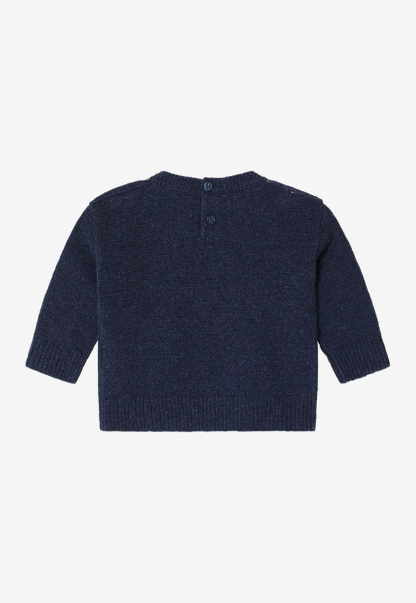 Burberry Kids Babies Big Ben Intarsia Knit Sweater Gray 8112586167567_BURBE-C1172