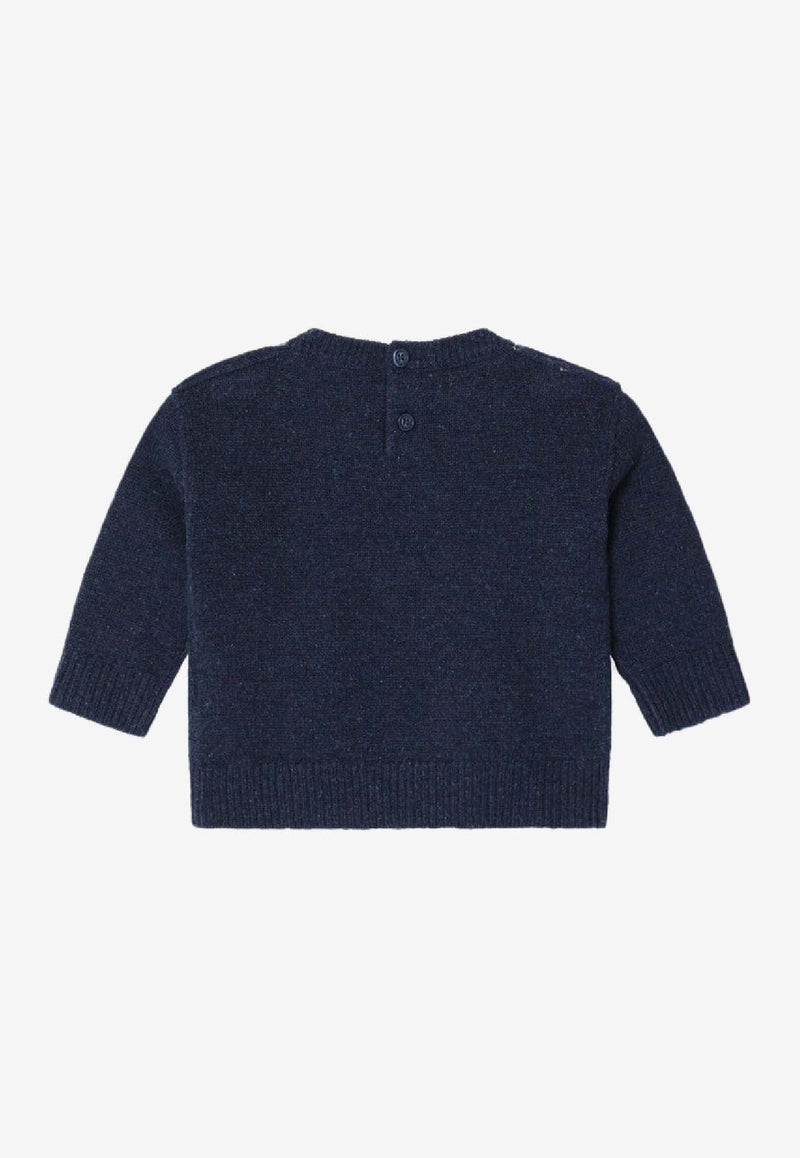 Burberry Kids Babies Big Ben Intarsia Knit Sweater Gray 8112586167567_BURBE-C1172