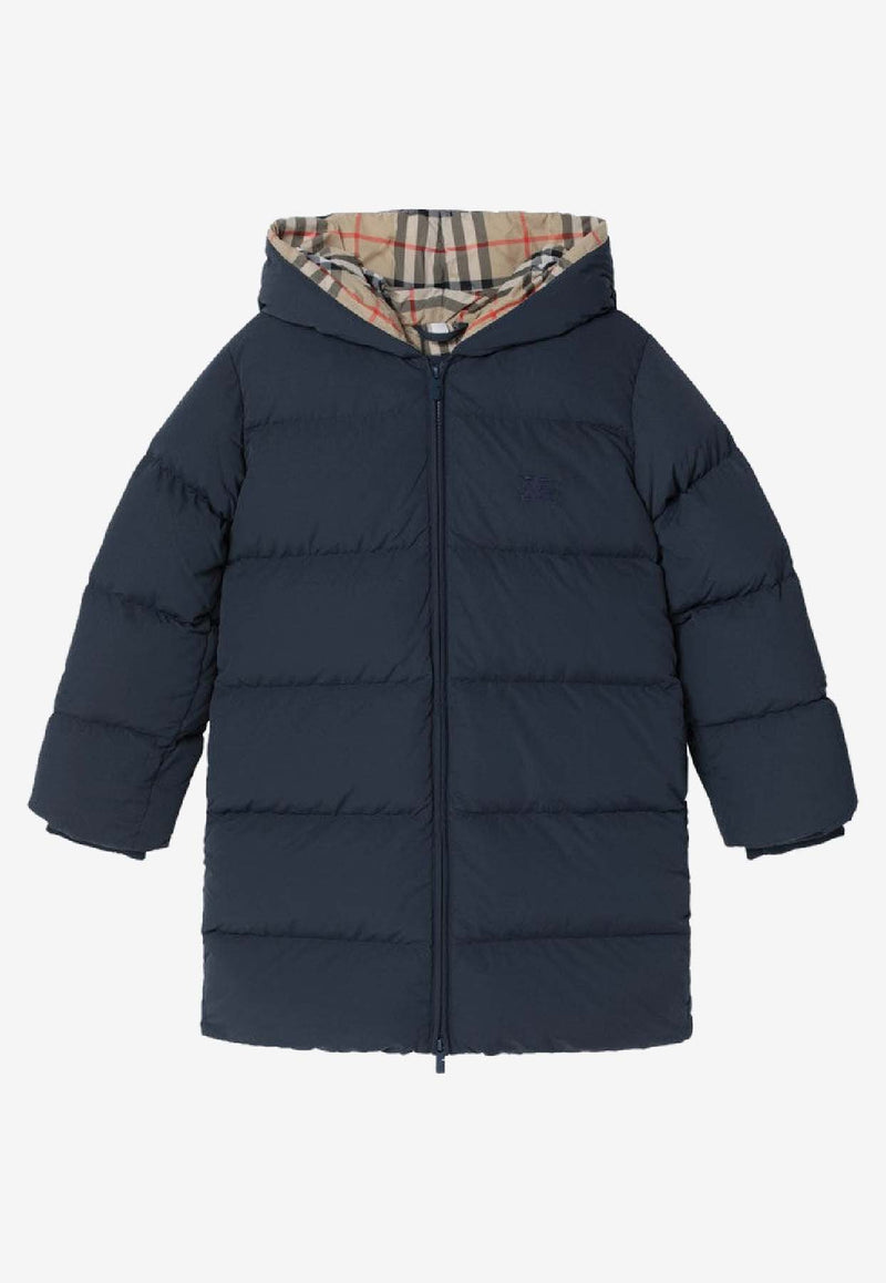 Burberry Kids Boys Down Hooded Jacket Blue 8112858151937/R_BURBE-C1101