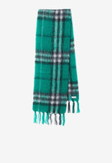 Burberry Mohair-Blend Checked Scarf  Green 8112968168658/R_BURBE-C3082