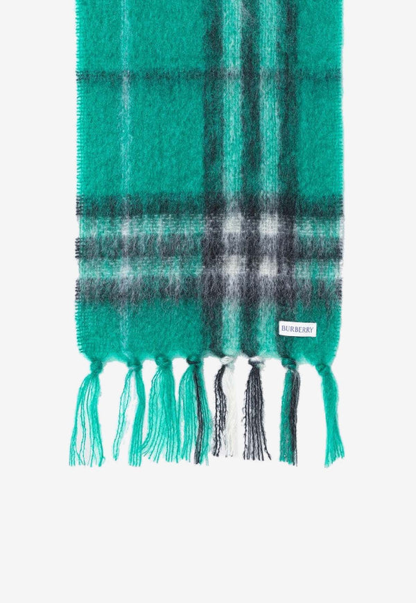 Burberry Mohair-Blend Checked Scarf  Green 8112968168658/R_BURBE-C3082